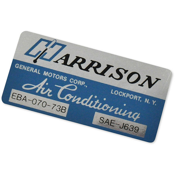 1973 Chevrolet Impala/Caprice/Bel Air HARRISON AIR CONDITIONING EVAPORATOR BOX DECAL EBA-070-73B | DC0554