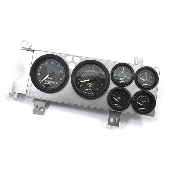 1987 Buick Skylark/GS/Regal/GN BUICK GNX CARBON FIBER BACKGROUND DASH GAUGE SETUP WITHOUT HARNESS - EACH (THIS IS AN AFTERMARKET GAUGE SETUP WITH CARBON FIBER GAUGE BACKING. ALL GAUGES, LIGHTS, AND CORRESPONDING VACUUM PIECES INCLUDED. HARNESS NOT INCLUDED. YOU WILL REUSE YOUR DASH AND TRIM BEZEL PIECES) | IN1001S