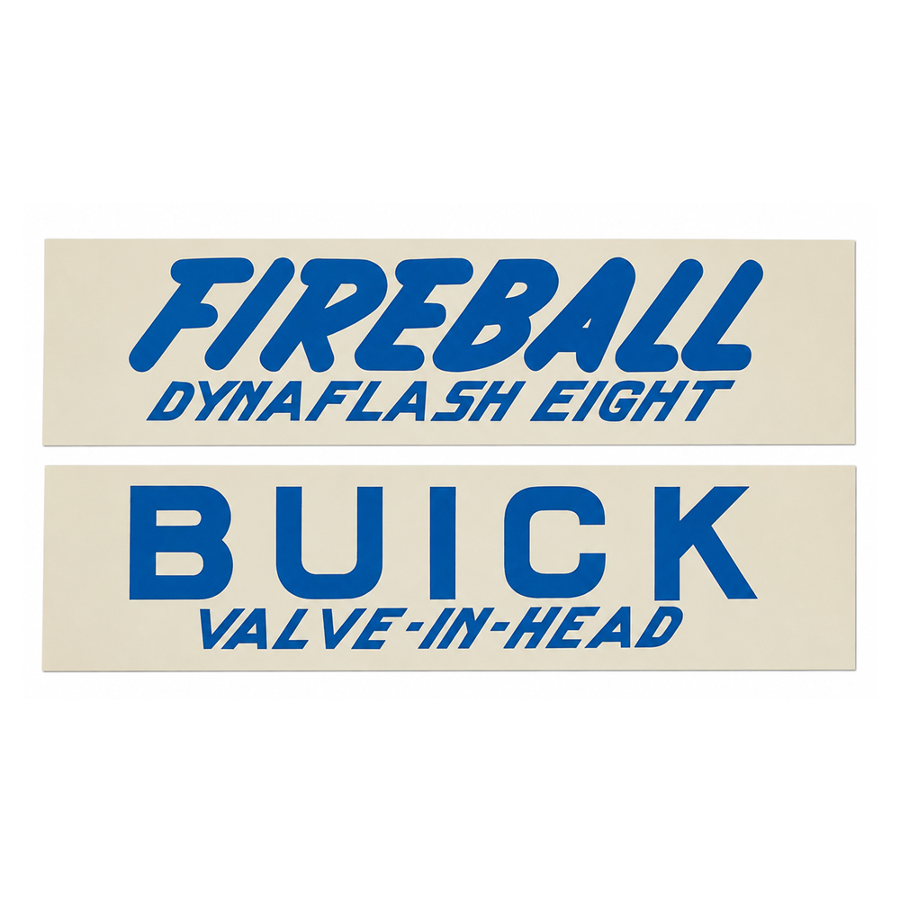 1944 Buick Full Size & Riviera DYNAFLASH 8 VALVE IN HEAD FIREBALL VALVE COVER DECAL (DB0027) | DC0027I
