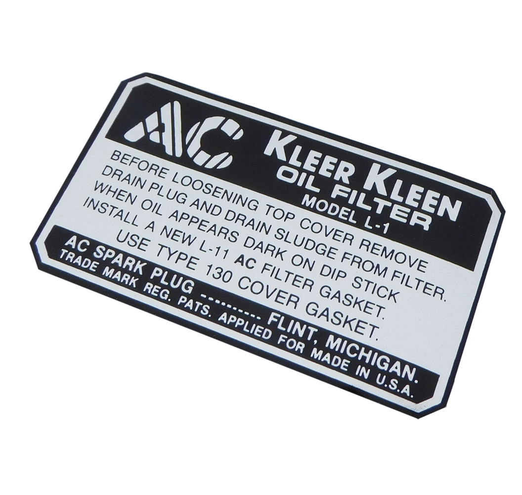 1940 Buick Full Size & Riviera OIL FILTER DECAL AC L-1 (DB0025) | DC0025I