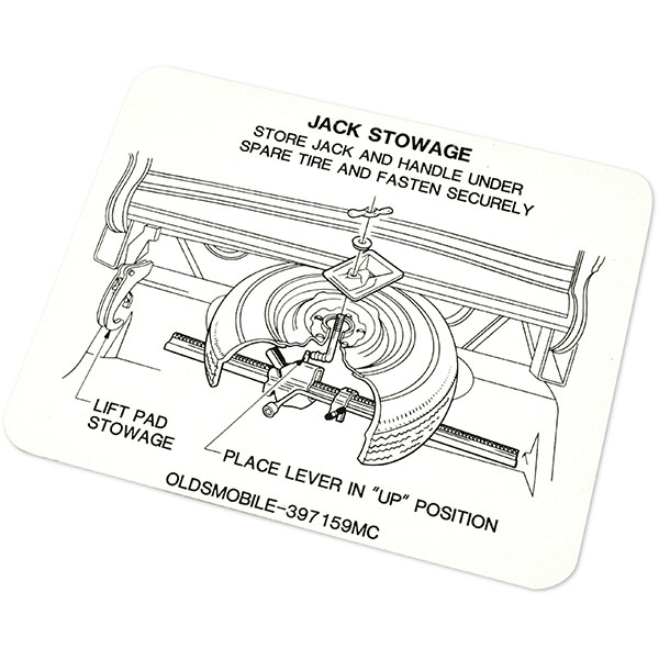 1967 Oldsmobile Full Size B-BODY TIRE STOWAGE SEDAN DECAL # 397159 (D00173) | DC00173Z