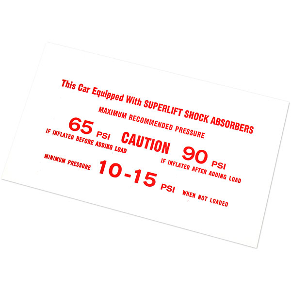 1977 Chevrolet Impala/Caprice/Bel Air SUPER LIFT AIR SHOCK INSTRUCTION CARD EA | DC0690