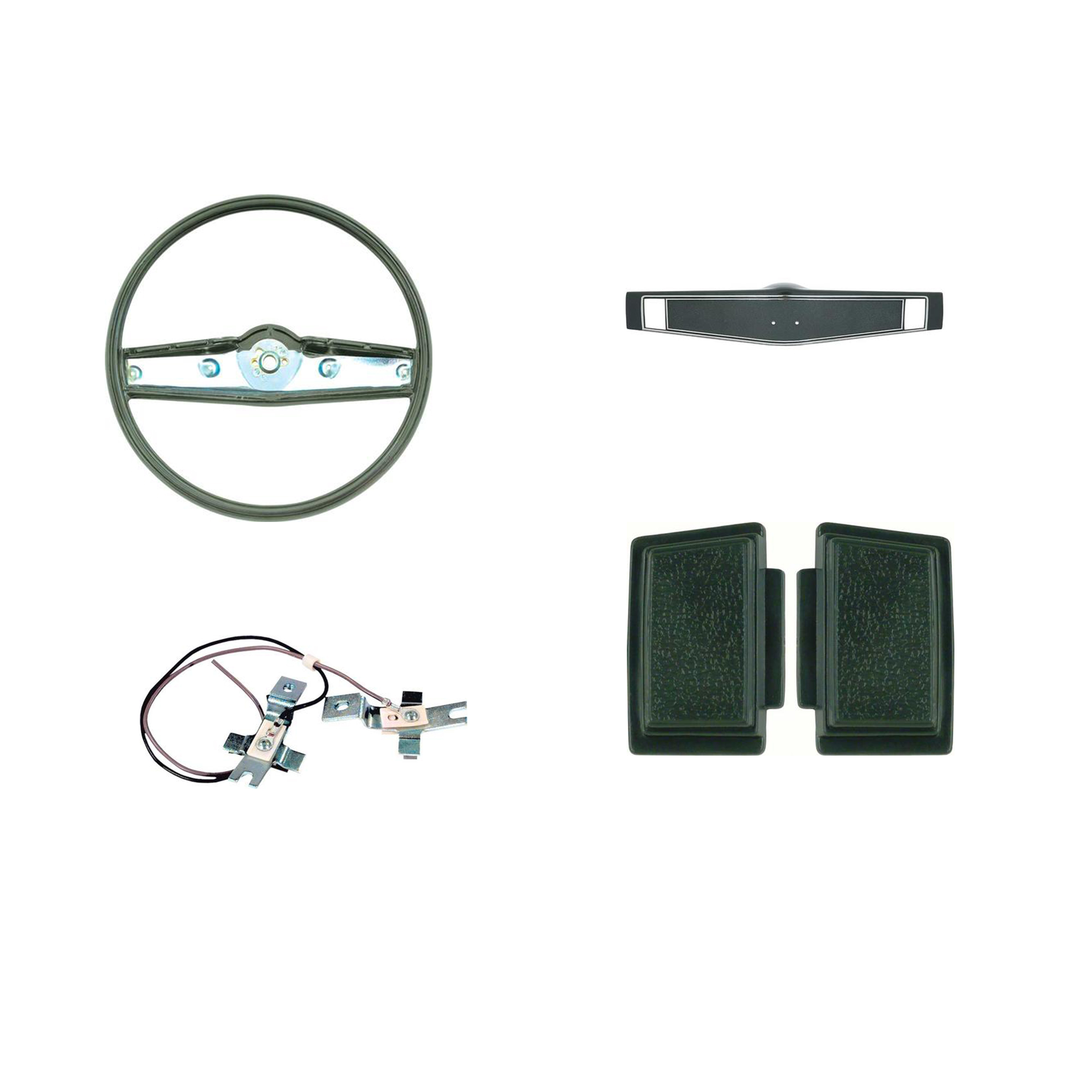 1970 Chevrolet Monte Carlo STANDARD DARK GREEN PLASTIC 2-SPOKE STEERING WHEEL KIT | ST3797C