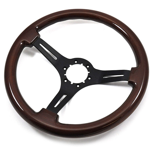 1970 Buick Skylark/GS/Regal/GN AFTERMARKET STEERING WHEEL (CHERRY WOOD WHEEL WITH BLACK ANODIZED SPOKES, 14'' OUTSIDE DIAMETER) | ST3027Z