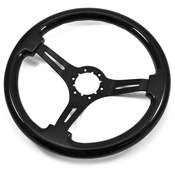 1970 Buick Skylark/GS/Regal/GN AFTERMARKET STEERING WHEEL (BLACK WOOD WHEEL WITH BLACK ANODIZED SPOKES, 14'' OUTSIDE DIAMETER) | ST3073Z