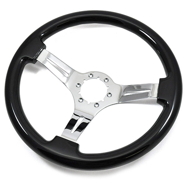 1975 Oldsmobile Full Size AFTERMARKET STEERING WHEEL (BLACK WOOD WHEEL WITH CHROME SPOKES, 14'' OUTSIDE DIAMETER) | ST3072Z