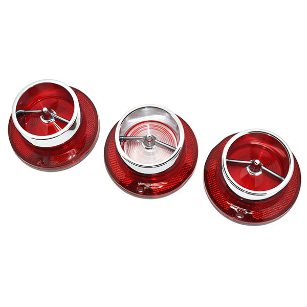 1963 Chevrolet Impala/Caprice/Bel Air TAIL LAMP LENS KIT WITH TRIM - SET OF 3 (REQUIRES TWO KITS PER CAR) | XL1963P