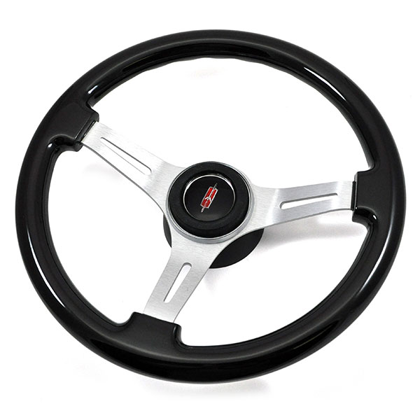 1987 Oldsmobile Full Size AFTERMARKET STEERING WHEEL KIT (DARK BLACK WOOD WHEEL WITH BRUSHED SILVER SPOKES, 14 | ST2005T