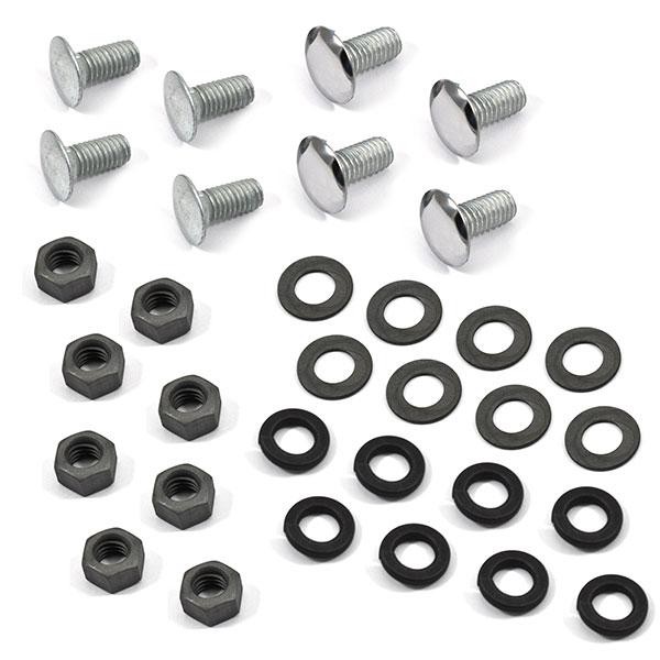 1970 Chevrolet Monte Carlo CORRECT BUMPER BOLT KIT FRONT ONLY (4 STAINLESS CAPPED CARRIAGE BOLTS, 4 ZINC CARRIAGE BOLTS, 8 FLAT WASHERS, 8 LOCK WASHERS AND 8 HEX NUTS) - EA | BP1550C