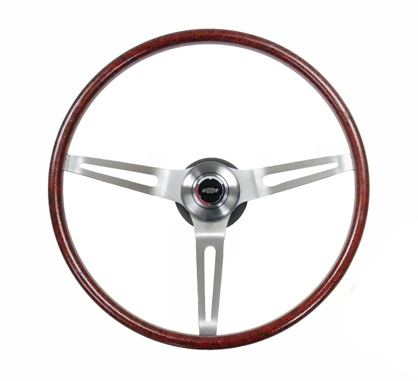 1969 Chevrolet Nova/Chevy II 3 SPOKE ROSEWOOD STYLE STEERING WHEEL KIT 15 AUTHENTIC SIMULATED WOOD GRIP W/ BOWTIE CENTER CAP | ST3795Z