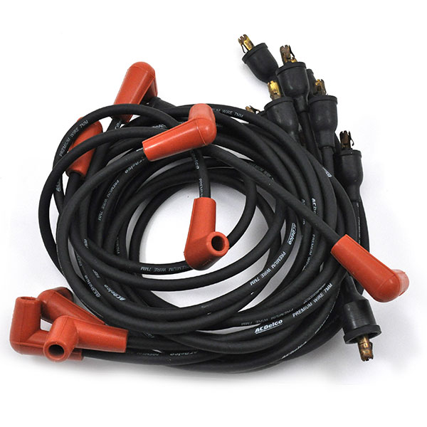 1973 Chevrolet Monte Carlo SPARK PLUG WIRE SET, V8 ALL SMALL BLOCK (NOT DATE CODED) OEM GM ACDELCO FOR STD POINT DISTRIBUTOR WITH ANGLE SPARK PLUG BOOTS | EN6477Z