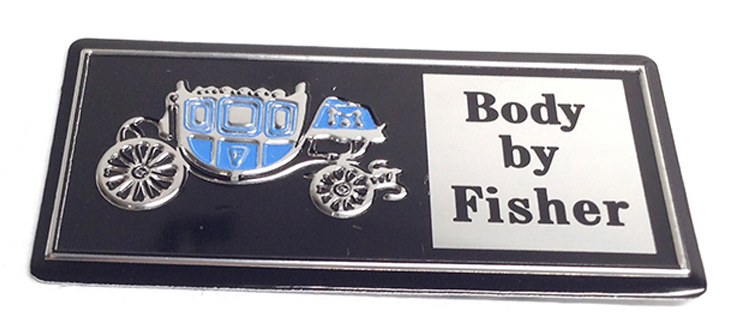 1987 Pontiac Grand Prix 69-UP DOOR SILL PLATE STICKER METAL BODY BY FISHER EMBLEM- EACH | IN80913Z