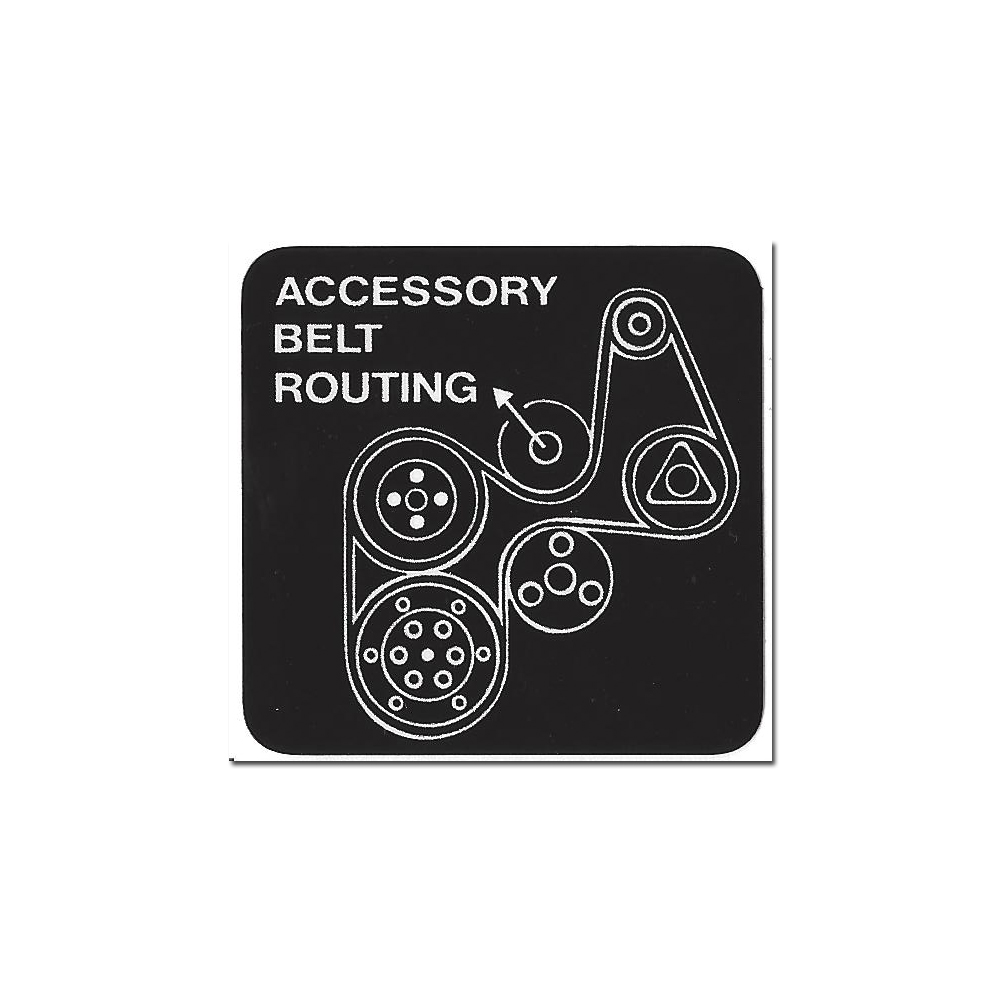1986 Buick Skylark/GS/Regal/GN ACCESSORY DRIVE BELT ROUTING DECAL - EA. FITS: TURBO, GRAND NATIONAL, T-TYPE REGAL | DC1238S