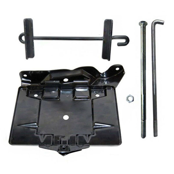 1965 Chevrolet El Camino BATTERY TRY KIT (INCLUDES: 1 BOLT, 1 J-BOLT, 1 NUT, 1 BATTERY HOLD DOWN BRACKET, 1 BATTERY TRAY) | EL1006Z