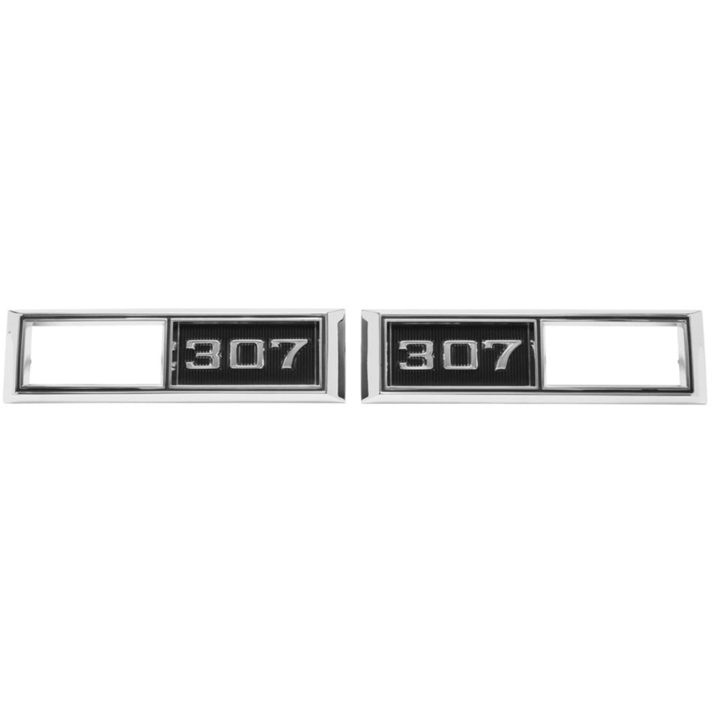 1968 Chevrolet El Camino FRONT MARKER LIGHT CHROME BEZELS (ENGINE SIZE 307) PAIR | XL4997C
