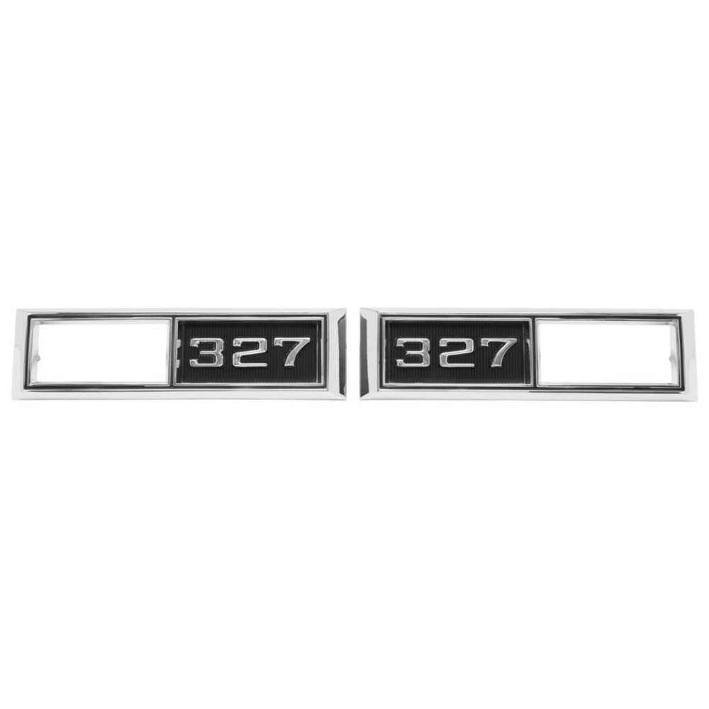 1968 Chevrolet El Camino FRONT MARKER LIGHT CHROME BEZELS (ENGINE SIZE 327) PAIR | XL6654C