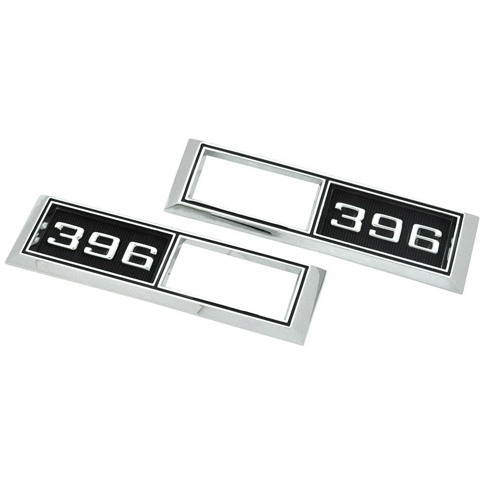 1968 Chevrolet Chevelle/Malibu FRONT MARKER LIGHT CHROME BEZELS (ENGINE SIZE 396) PAIR | XL6656C