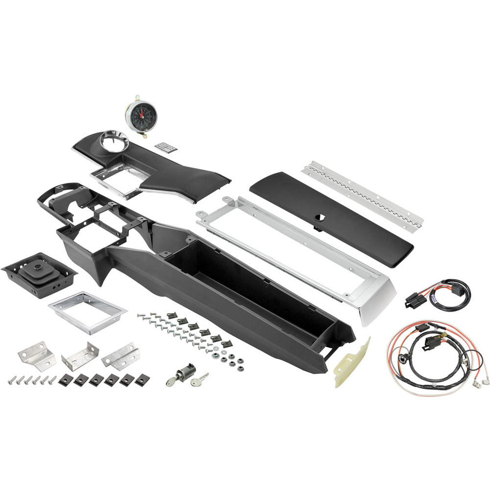 1966 Chevrolet El Camino NEW (4-SPEED) COMPLETE CENTER CONSOLE KIT (WITH CLOCK) | CP5787V
