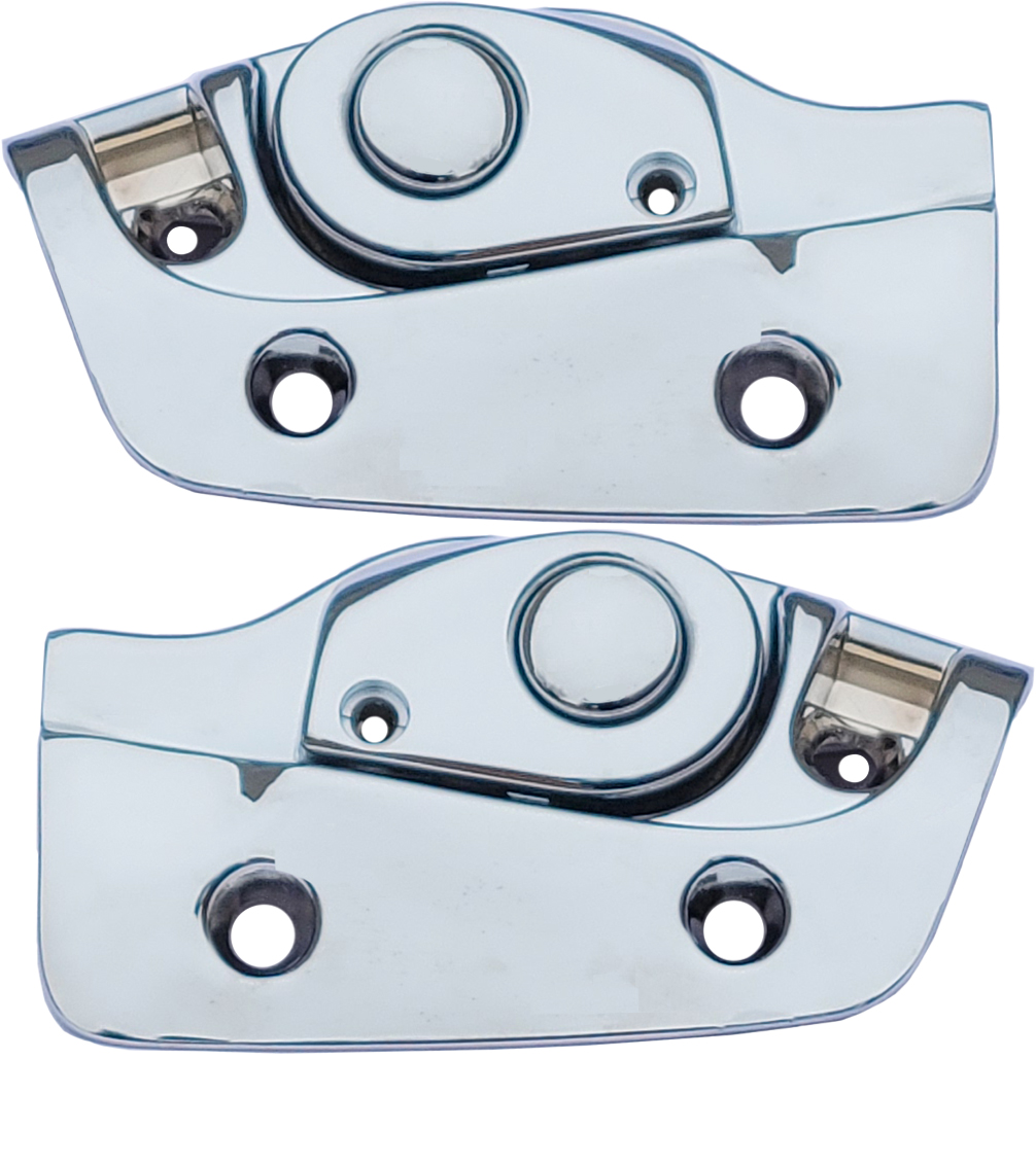 1970 Pontiac Grand Prix 69-UP SUNVISOR SUPPORT/TOP LATCH RECEPTACLE (CHROME - WILL WORK ON 1965 SECOND DESIGN ONLY) - PAIR | CV10805P