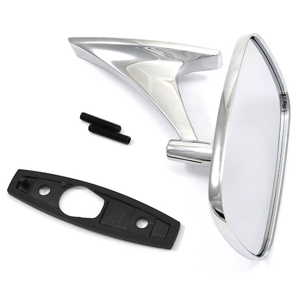 1976 Buick Skylark/GS/Regal/GN CHROME OUTSIDE MIRROR LEFT HAND SIDE WITH STUDS & GASKET GM 9614194 | 9614194