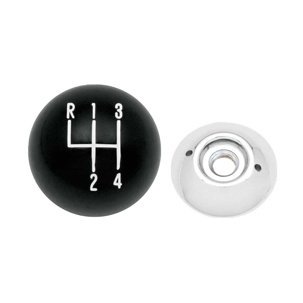 1969 Pontiac GTO/LeMans/Tempest SHIFT BALL MANUAL BLACK/CHROME 2 PIECES WITH 4-SPEED SHIFT PATTERN 3/8â€ COARSE THREAD | CP1699Z