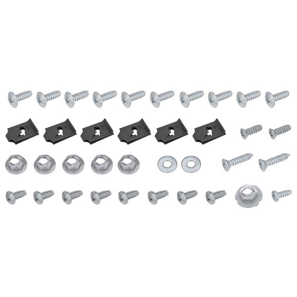 1967 Chevrolet El Camino CONSOLE SCREW KIT, THIS KIT INCLUDES ALL OF THE NECESSARY HARDWARE TO INSTALL ALL OF THE COMPONENTS LIKE THE CONSOLES, INCLUDING THE TOP PLATE, REAR LAMP, CONSOLE DOOR, LOCK LATCH, ETC. | HB2704V