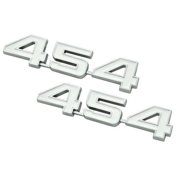 1972 Chevrolet Nova/Chevy II 454 FRONT FENDER EMBLEM; CLASSIC BLOCK STYLE; STUD MOUNT; FOR FACTORY FENDER HOLES; PAIR | EM9941C
