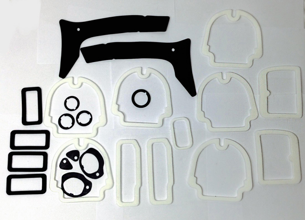 1968 Chevrolet Impala/Caprice/Bel Air PAINT GASKET KIT - MADE IN THE U.S.A. (INCLUDES GASKETS FOR PARK LENSES, TAIL LENSES, CORNERING LAMP LENS, MARKER LAMPS, LICENSE LENS, DOOR HANDLES, DOOR LOCKS, TRUNK LOCK, QUARTER PANEL EXTENSION, AND FRONT FENDER ANTENNA | WS1013P