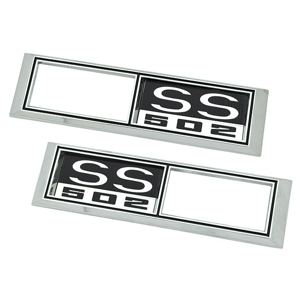 1969 Chevrolet Nova/Chevy II FRONT MARKER LIGHT CHROME BEZELS (ENGINE SIZE SS 502) PAIR | XL5003C