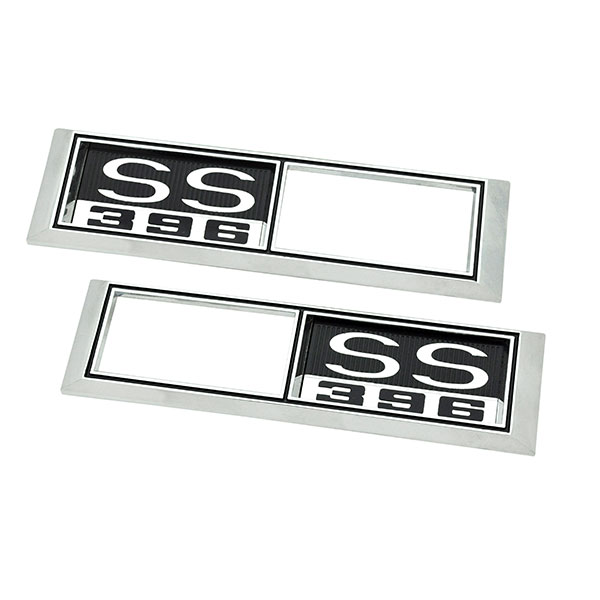 1968 Chevrolet El Camino FRONT MARKER LIGHT CHROME BEZELS (ENGINE SIZE SS 396) PAIR | XL5004C