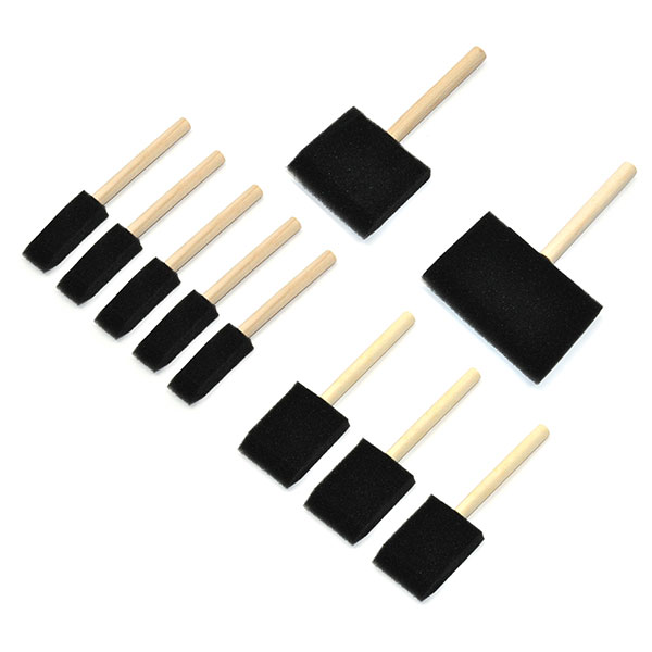 POR-15 FOAM BRUSH SET 10 PIECES WOOD HANDLE EXCELLENT FOR APPLYING POR-15 PAINT | PT2095Z