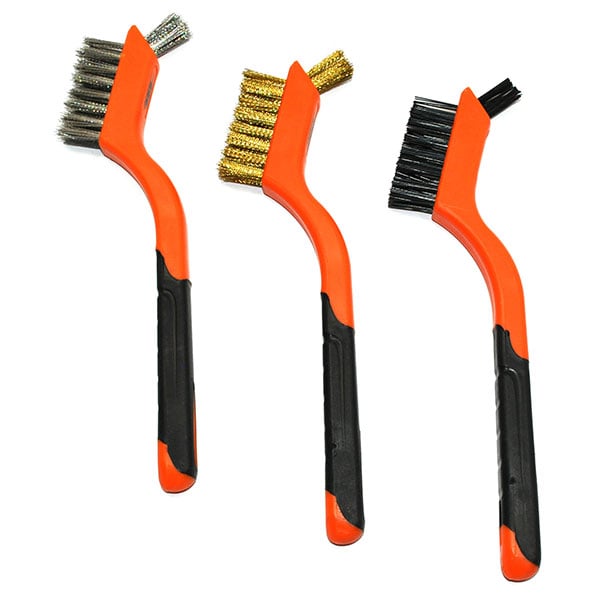 POR-15 2 FUNCTION MINI WIRE BRUSH, SET OF 3 PIECES EXCELLENT FOR CLEANING LITTLE PARTS BEFORE PAINTING | PT2010Z