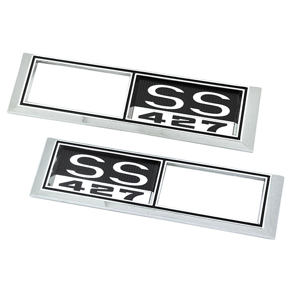 1968 Chevrolet El Camino FRONT MARKER LIGHT CHROME BEZELS (ENGINE SIZE SS 427) PAIR | XL5005C