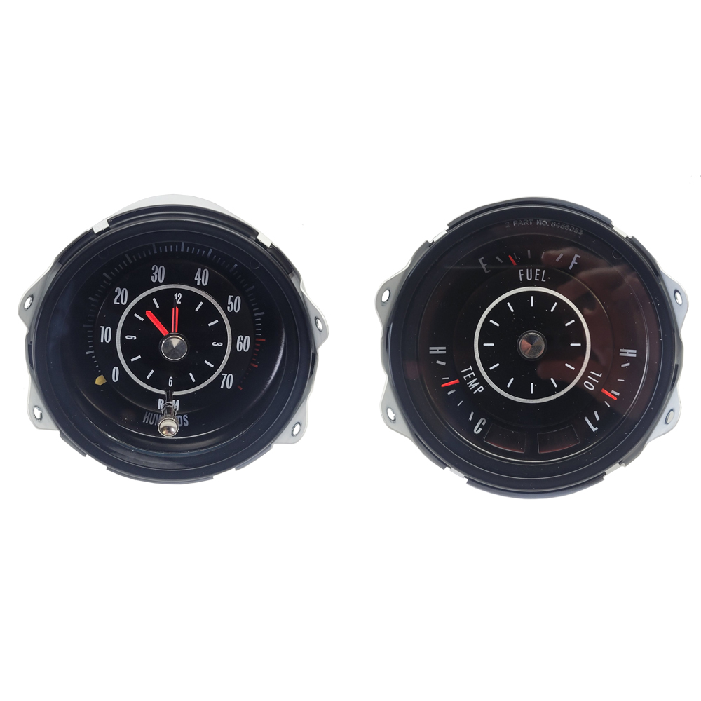 1968 Oldsmobile Cutlass/442/F85 RALLY PACK GAUGE SET (INCLUDES TACH & CLOCK ASSEMBLY AND RALLY GAUGE POD WITH FUEL, TEMP AND OIL GAUGE)* - NEW | IN3458T