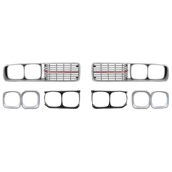 1973 Mopar Dodge/Chrysler/Plymouth DODGE CHARGER SE GRILL SET WITH CHROME GRILL BARS, LH AND RH GRILL ASSEMBLY FOR SE MODELS | GH9921J