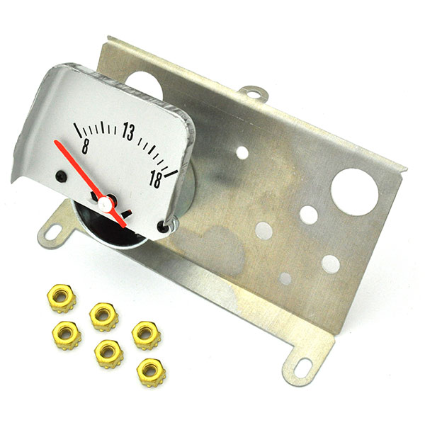 1968 Chevrolet Camaro CONSOLE VOLTMETER GAUGE (FOR USE WITH UPDATED WIRING) SILVER FACE WITH CONSOLE GAUGE MOUNTING PLATE (REAR) GM # 510121 â€“ EA | 510121