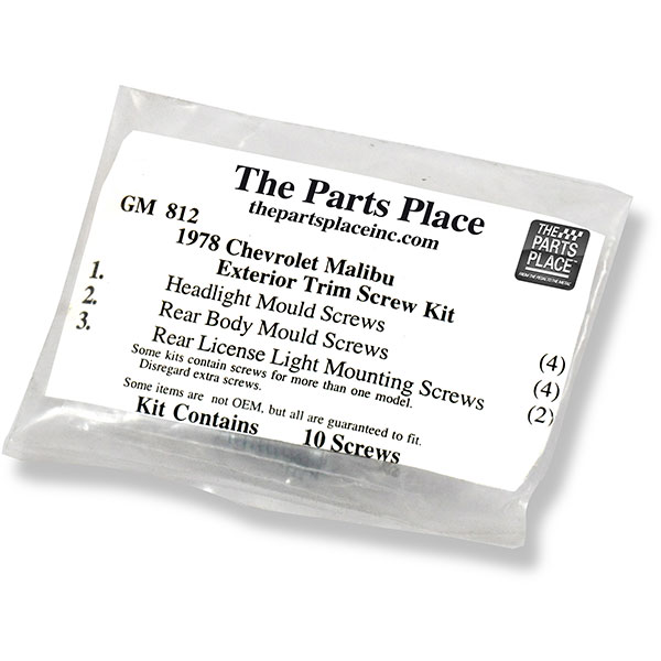 1978 Chevrolet Chevelle/Malibu EXTERIOR SCREW KIT FOR MALIBU (812) | GM812