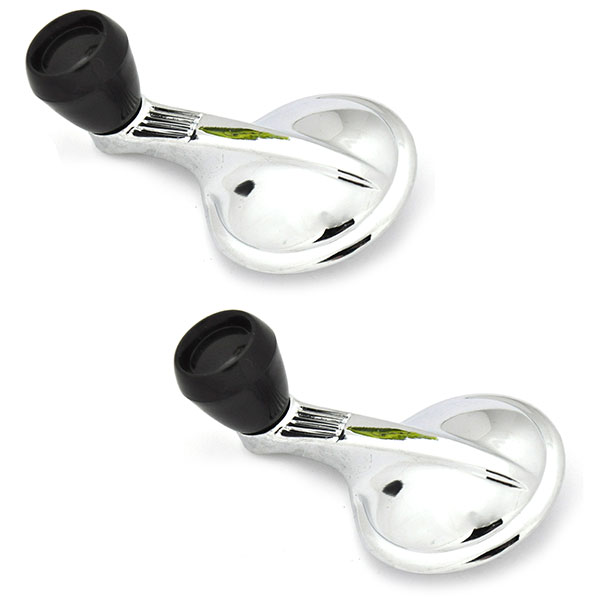 1953 Chevrolet Full Size up to 1957 VENT WINDOW HANDLE (SINGLE ARM BLACK KNOB WITH BLACK INSERT) 150 - PAIR | IN3592Z
