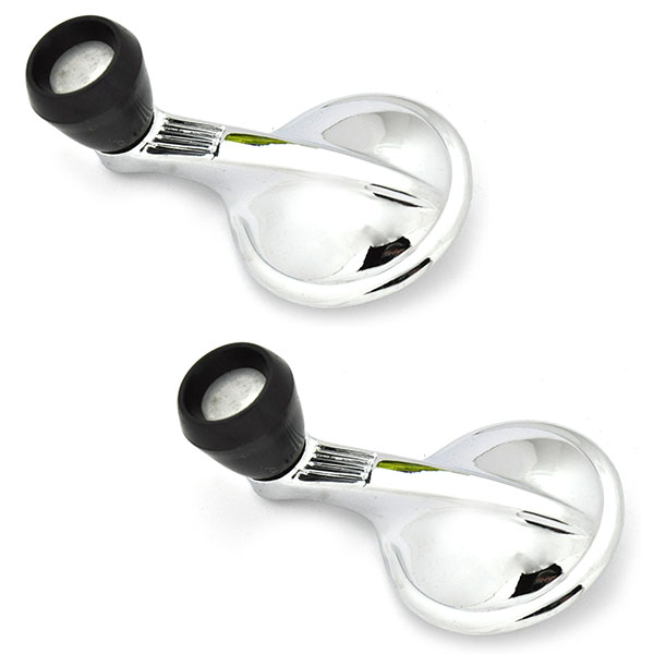 1957 Chevrolet Full Size up to 1957 VENT WINDOW HANDLE SINGLE ARM (BLACK KNOB WITH CHROME INSERT) BELAIR & 210 - PAIR | IN3270Z