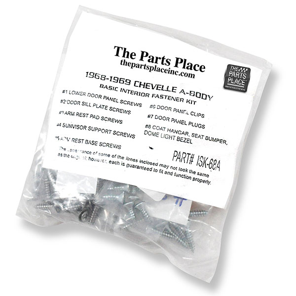 1968 Chevrolet Chevelle/Malibu INTERIOR SCREW KIT FOR 2 DOOR HARDTOP WITH BUCKETS (1960) | GM1960
