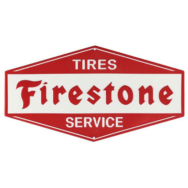 Firestone Service Embossed Tin Sign 13