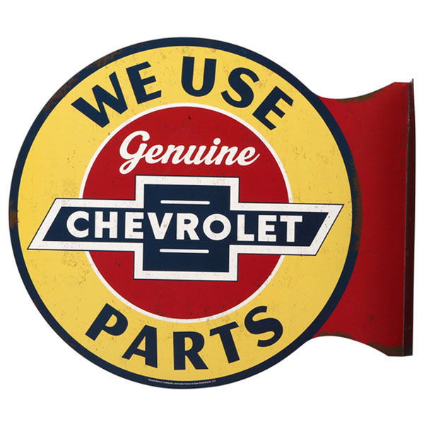 Chevrolet Genuine Parts Flanged Wall Sign 13.4